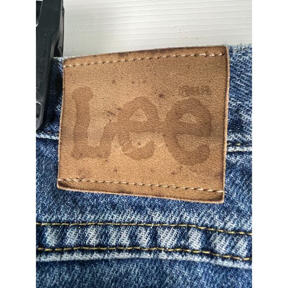 Vtg Lee Straight Leg Jeans Mens 36 x 31 Blue Denim Medium Wash Fading - Picture 5 of 7